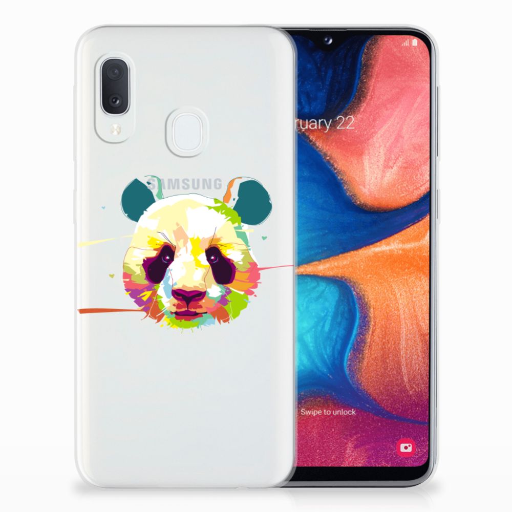 Samsung Galaxy A20e Telefoonhoesje met Naam Panda Color