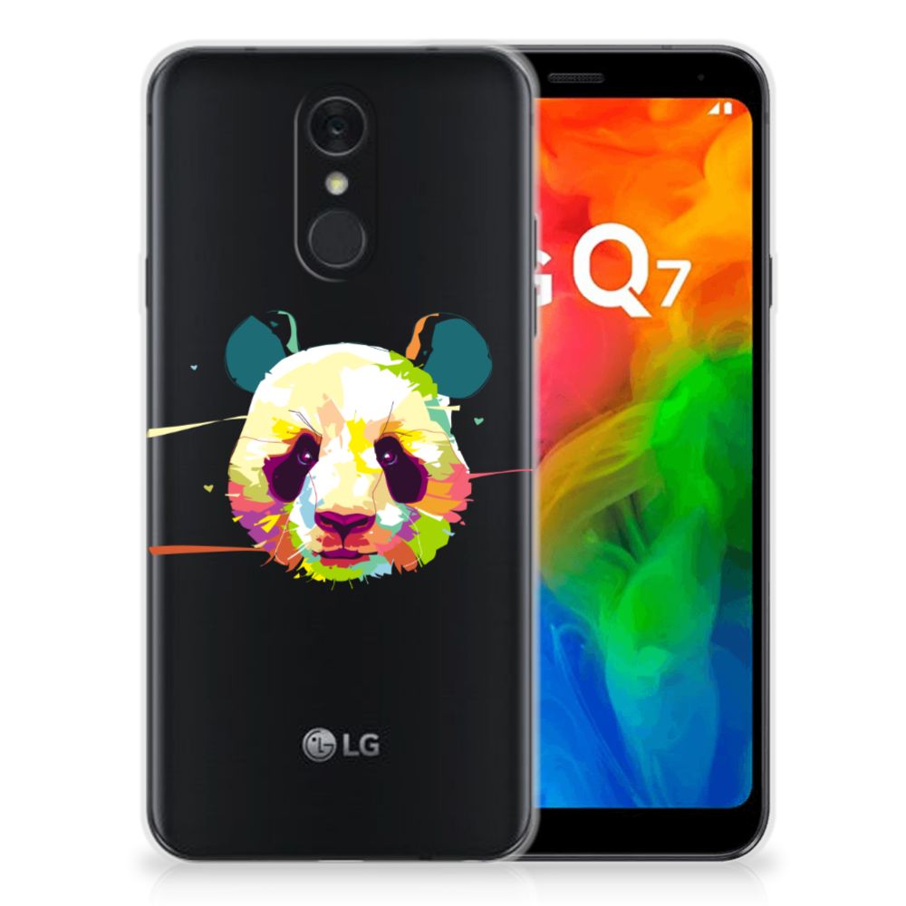 LG Q7 Telefoonhoesje met Naam Panda Color