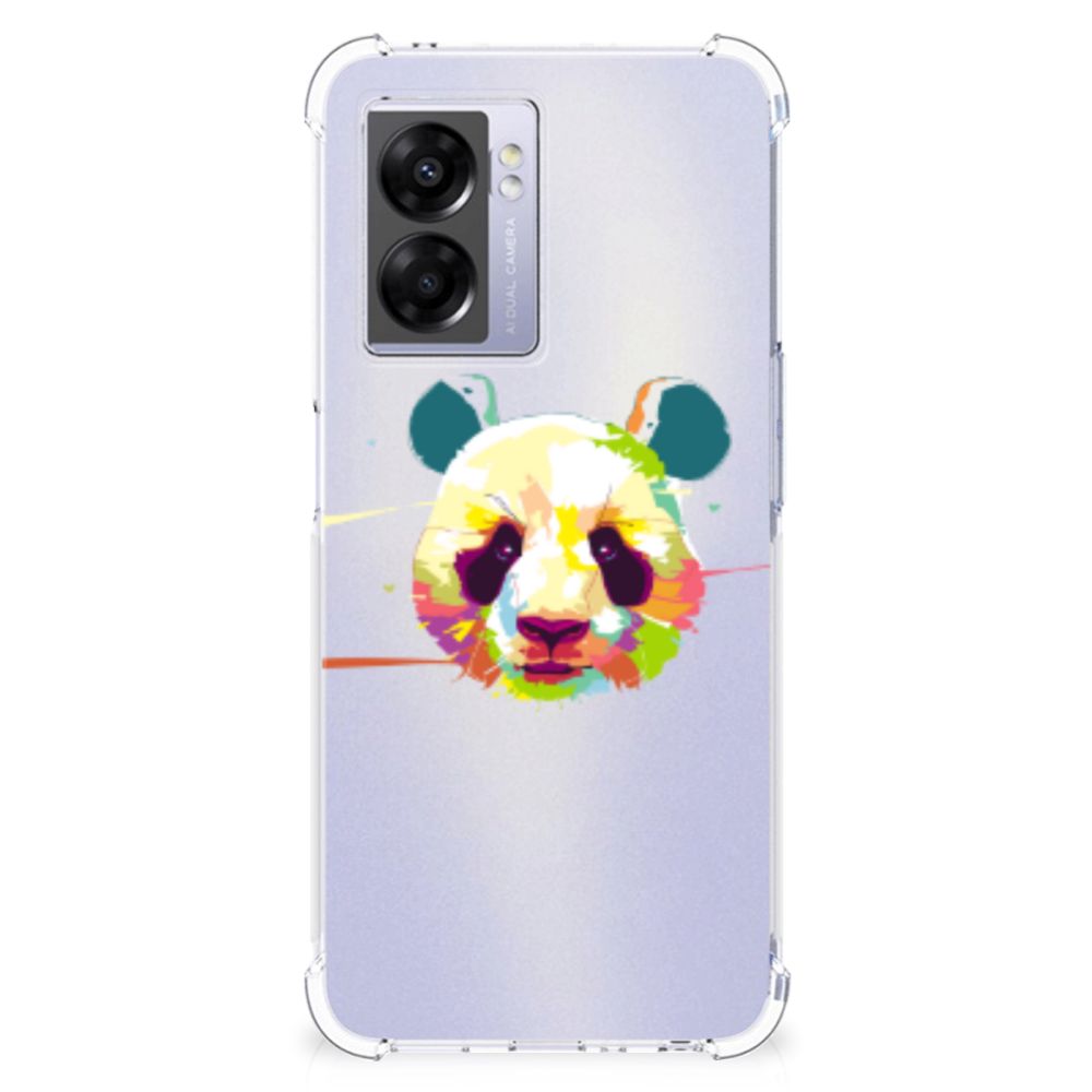 OPPO A77 5G | A57 5G Stevig Bumper Hoesje Panda Color