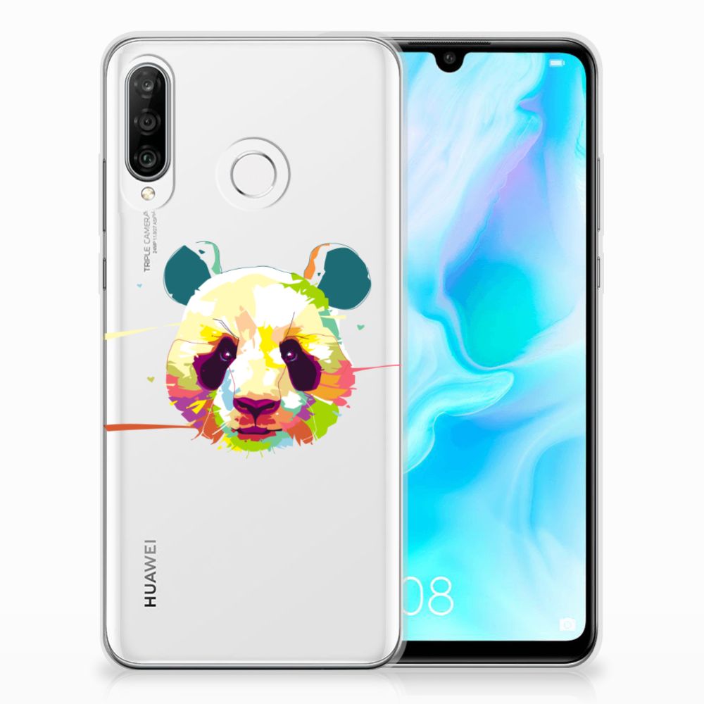 Huawei P30 Lite Telefoonhoesje met Naam Panda Color