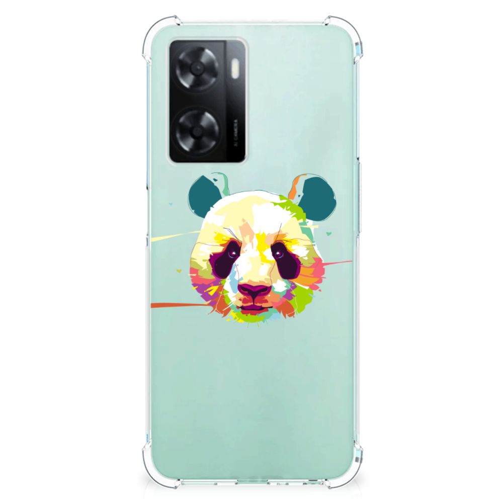 OPPO A57 | A57s | A77 4G Stevig Bumper Hoesje Panda Color