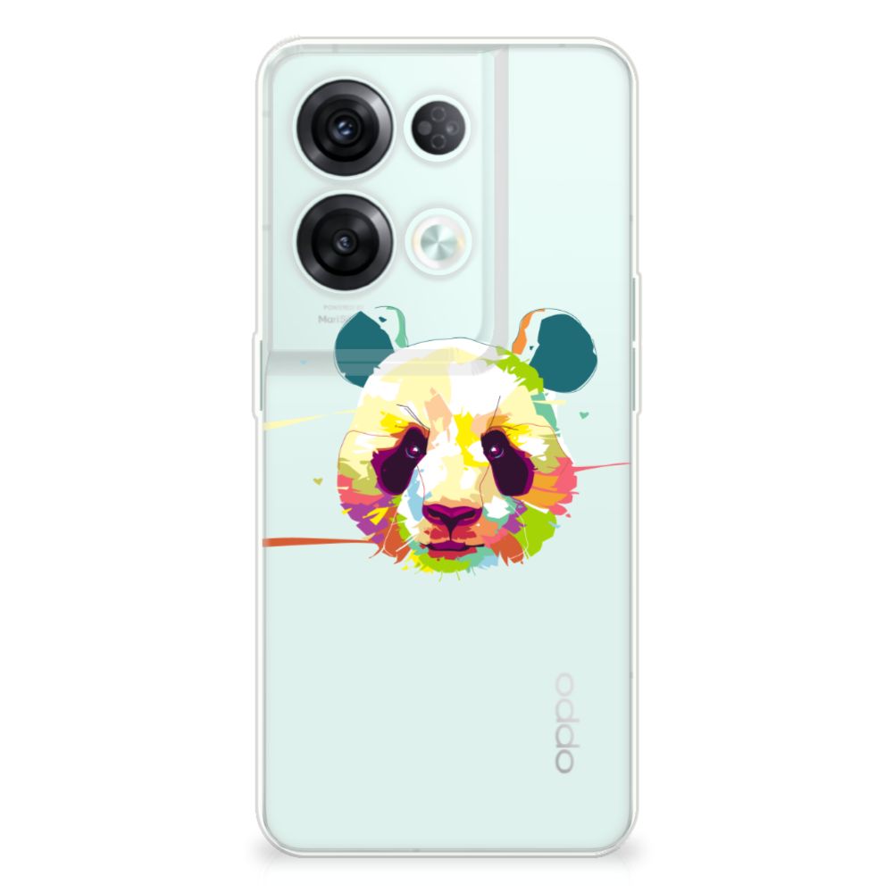 OPPO Reno8 Pro Telefoonhoesje met Naam Panda Color