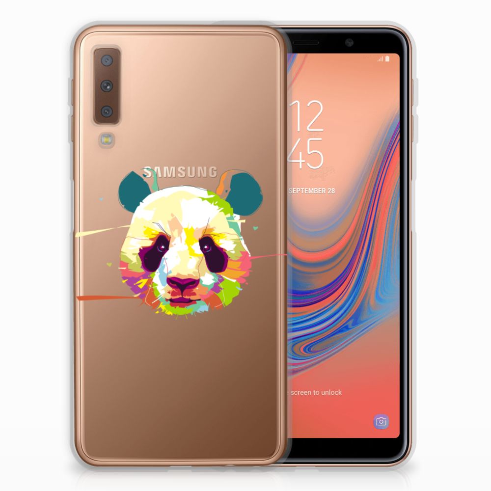 Samsung Galaxy A7 (2018) Telefoonhoesje met Naam Panda Color
