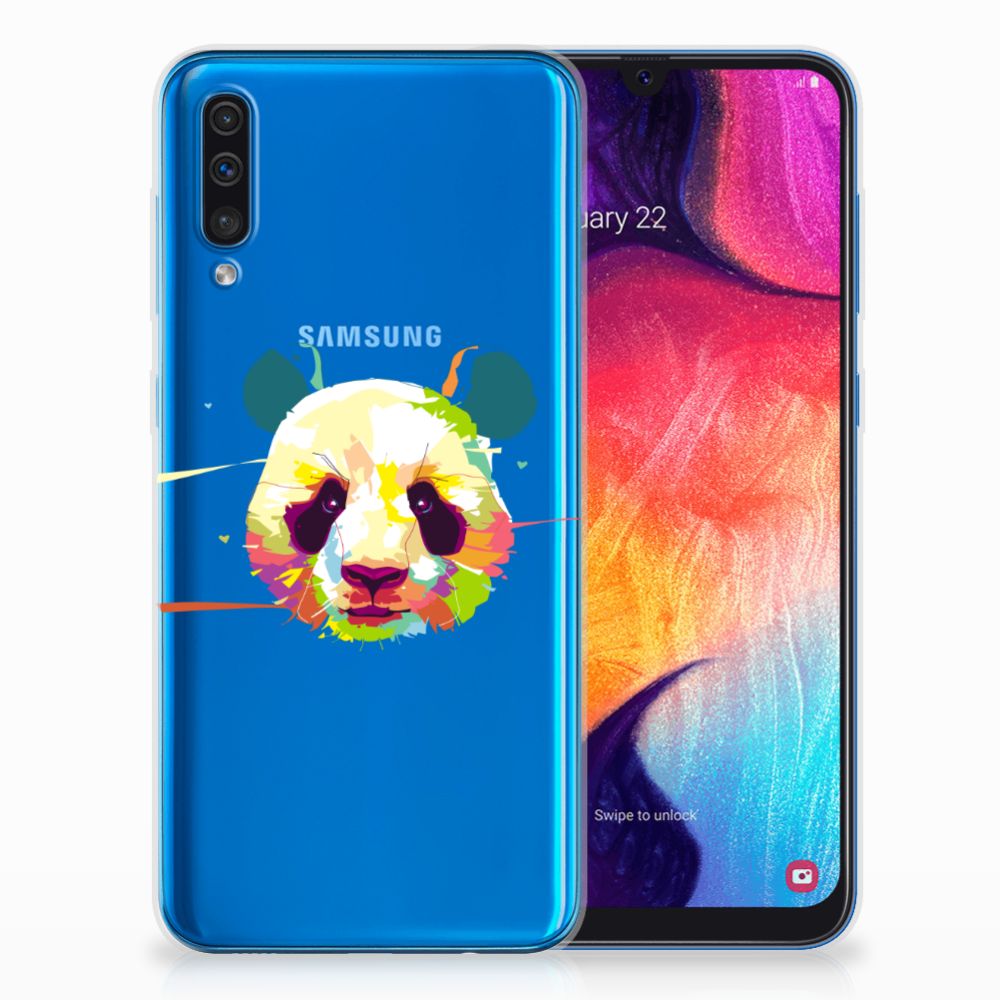 Samsung Galaxy A50 Telefoonhoesje met Naam Panda Color