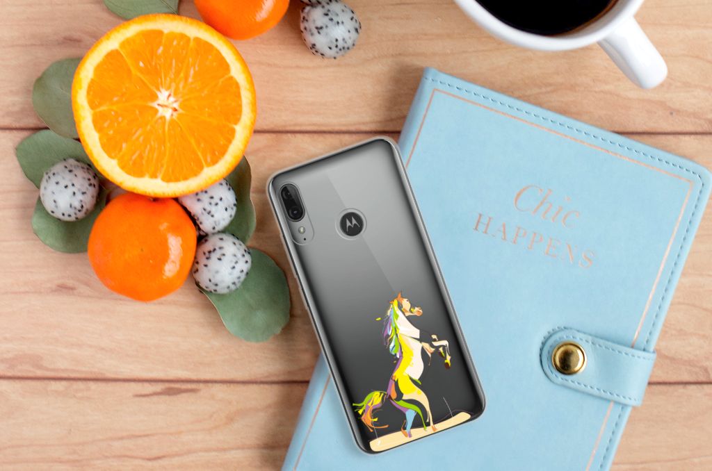 Motorola Moto E6 Plus Telefoonhoesje met Naam Horse Color