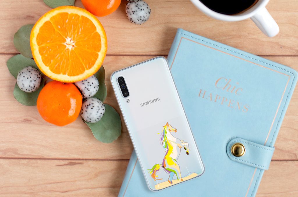 Samsung Galaxy A50 Telefoonhoesje met Naam Horse Color