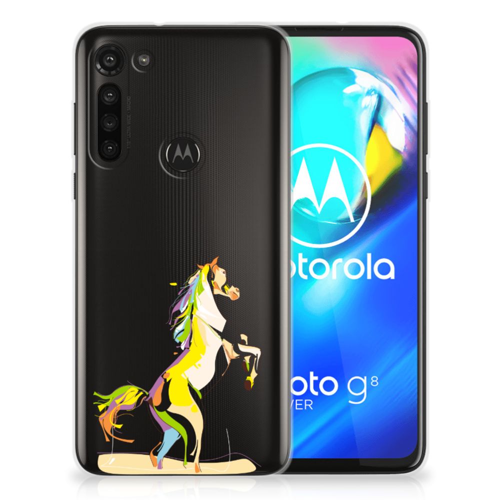 Motorola Moto G8 Power Telefoonhoesje met Naam Horse Color