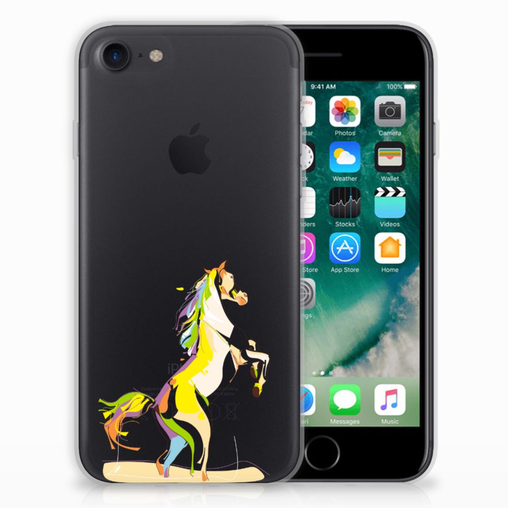 iPhone SE 2022 | SE 2020 | 8 | 7 Telefoonhoesje met Naam Horse Color