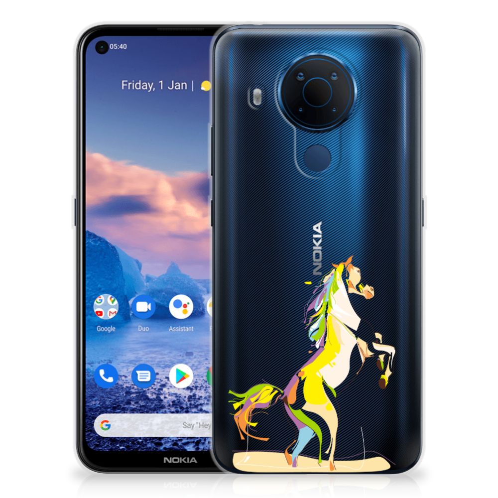 Nokia 5.4 Telefoonhoesje met Naam Horse Color