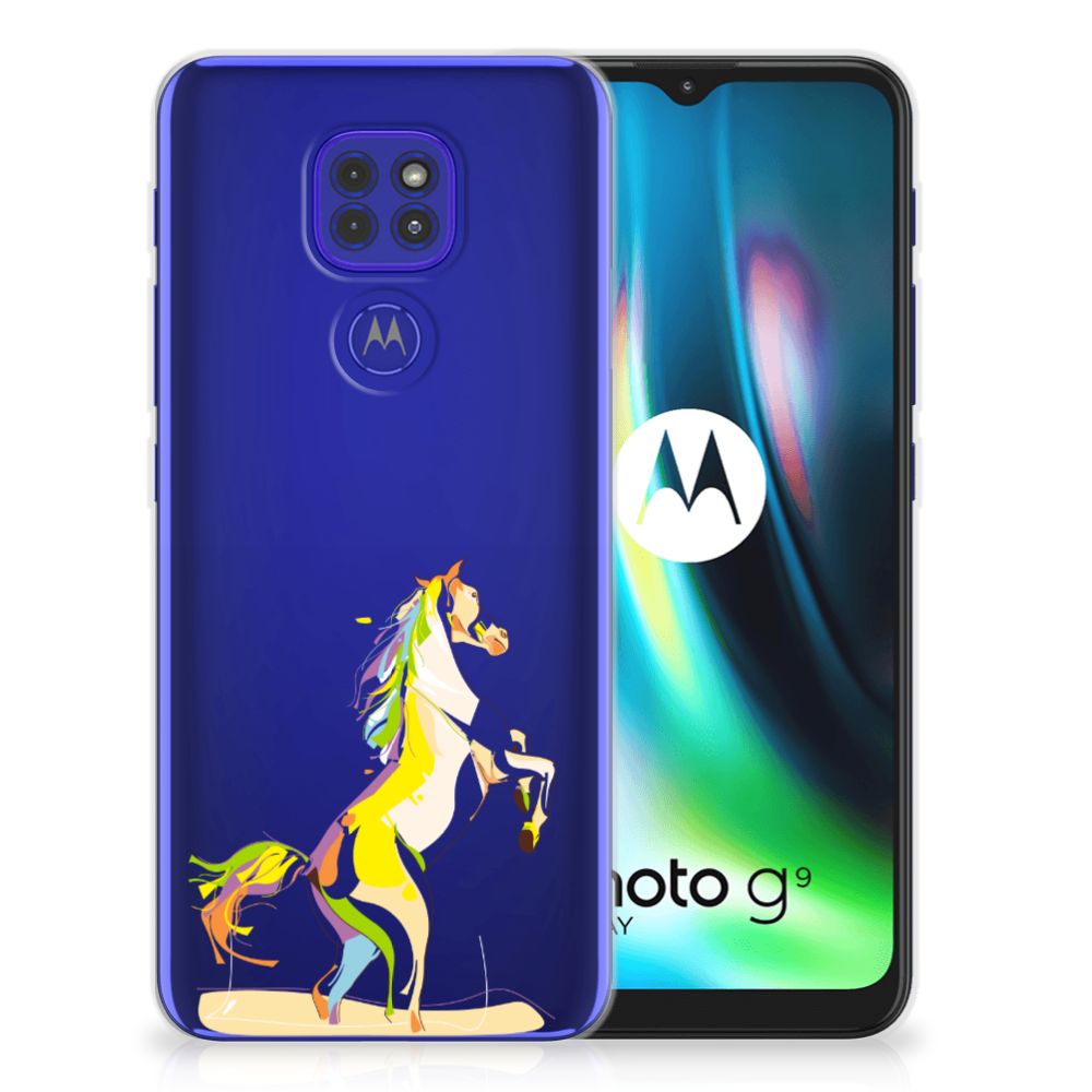 Motorola Moto G9 Play | E7 Plus Telefoonhoesje met Naam Horse Color