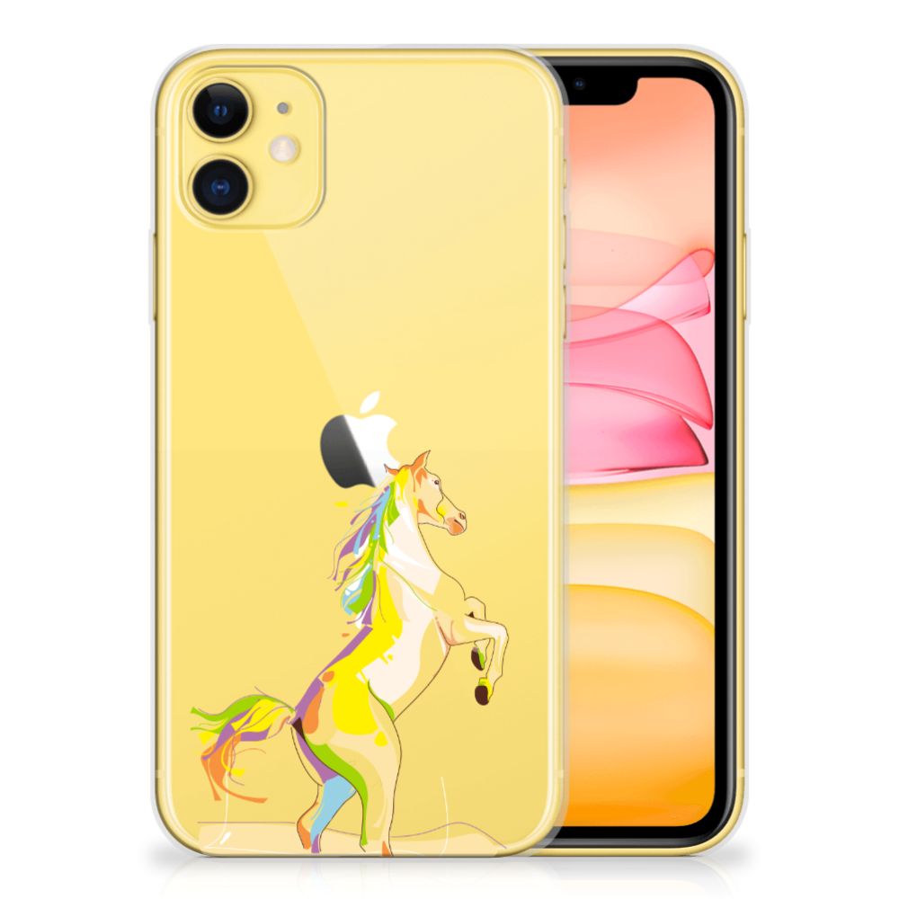 Apple iPhone 11 Telefoonhoesje met Naam Horse Color