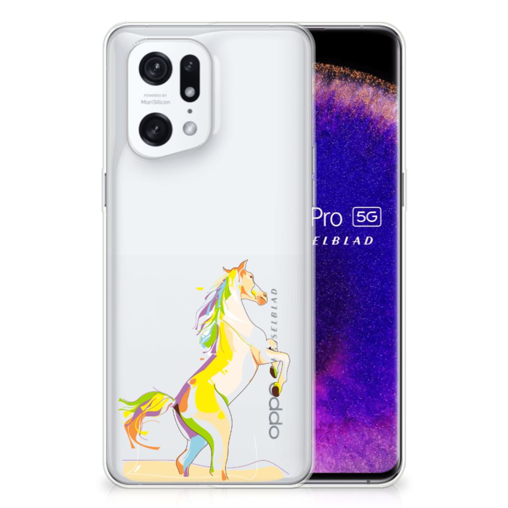 OPPO Find X5 Pro Telefoonhoesje met Naam Horse Color