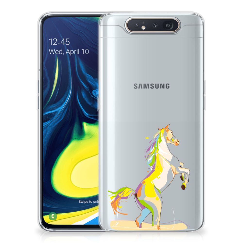 Samsung Galaxy A80 Telefoonhoesje met Naam Horse Color
