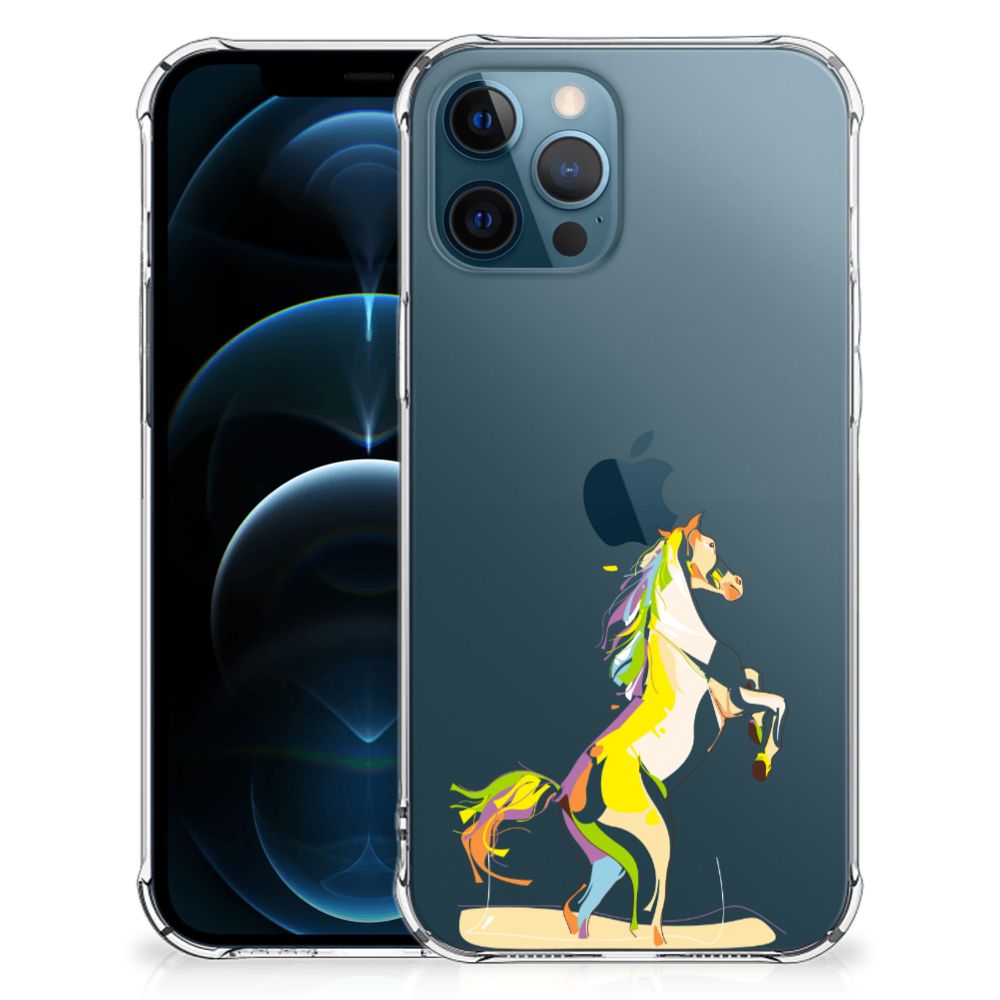 iPhone 12 | 12 Pro Stevig Bumper Hoesje Horse Color