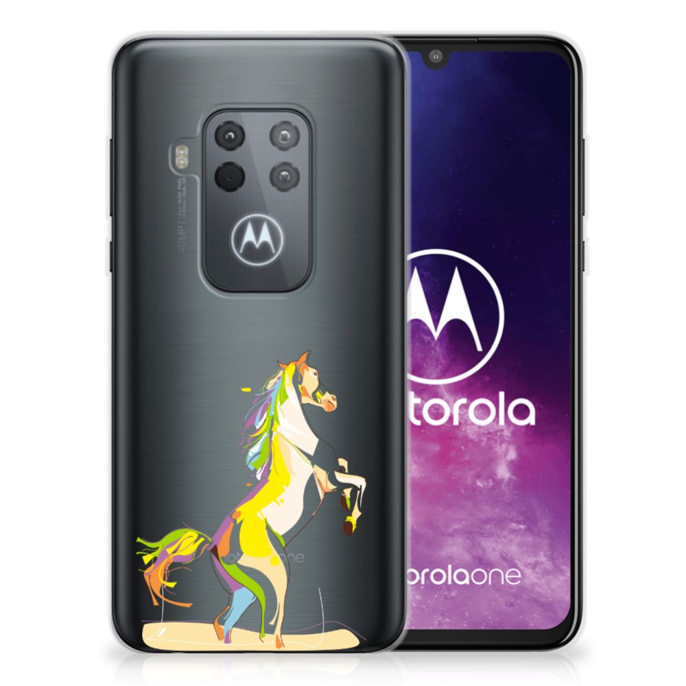 Motorola One Zoom Telefoonhoesje met Naam Horse Color