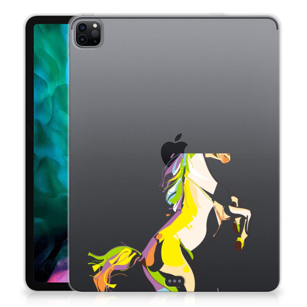Hoes iPad Pro 12.9 (2020) | iPad Pro 12.9 (2021) Tablethoes Kinderen Horse Color met transparant zijkanten