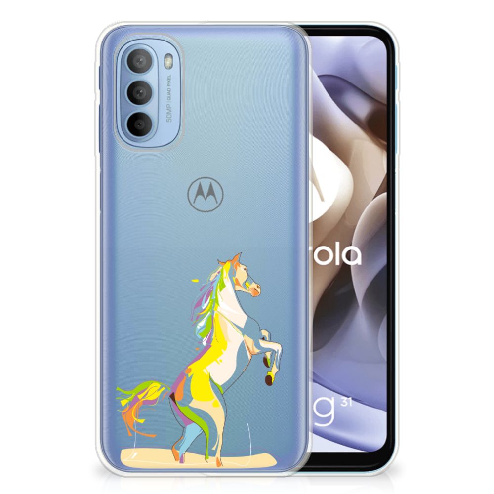 Motorola Moto G31 | G41 Telefoonhoesje met Naam Horse Color