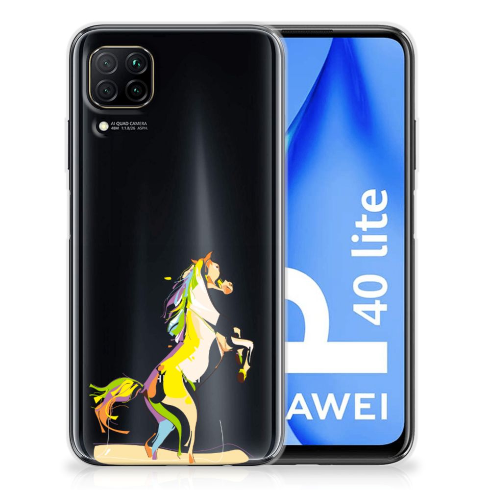 Huawei P40 Lite Telefoonhoesje met Naam Horse Color