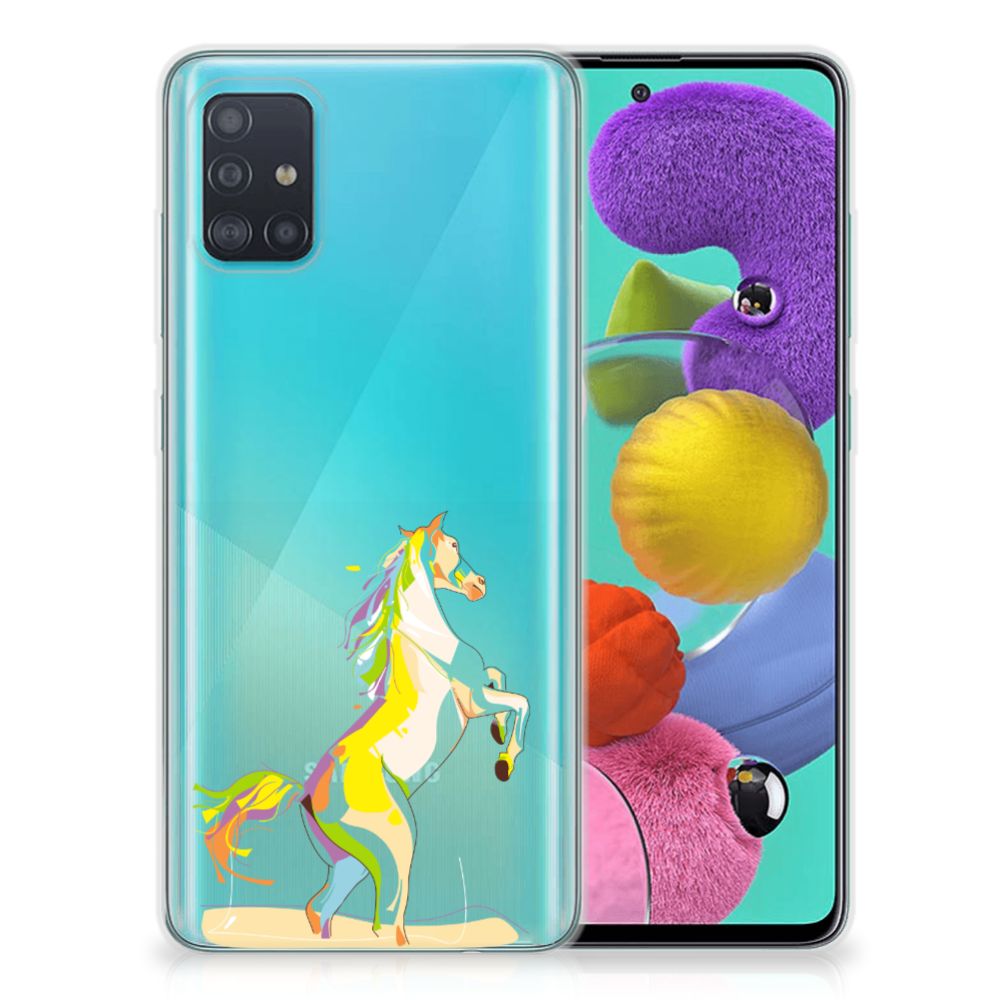Samsung Galaxy A51 Telefoonhoesje met Naam Horse Color