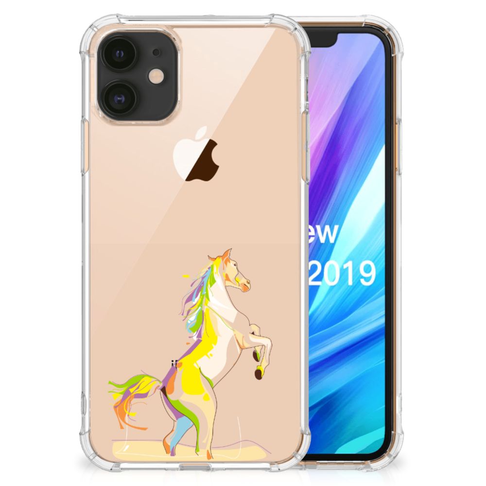 Apple iPhone 11 Stevig Bumper Hoesje Horse Color