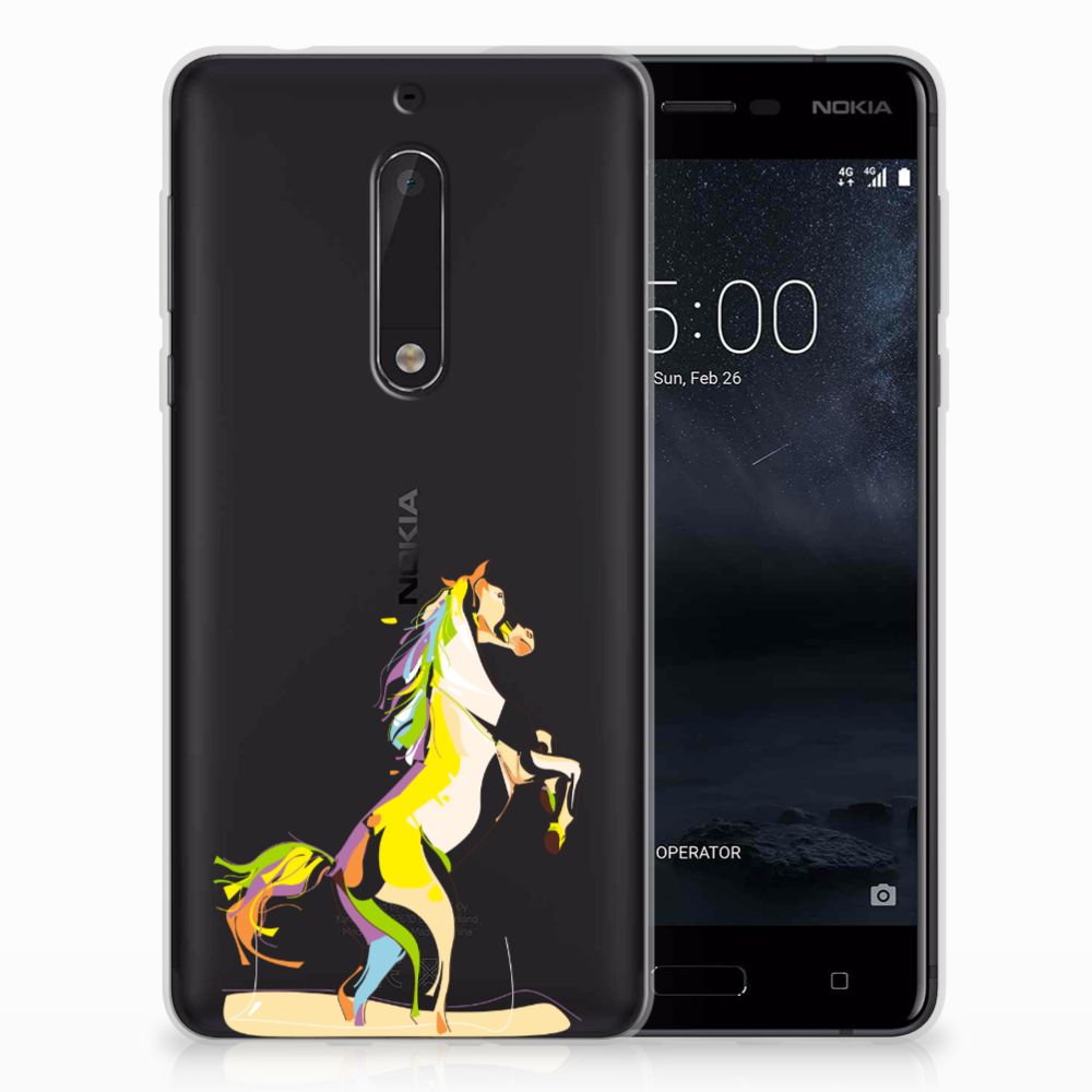Nokia 5 Telefoonhoesje met Naam Horse Color
