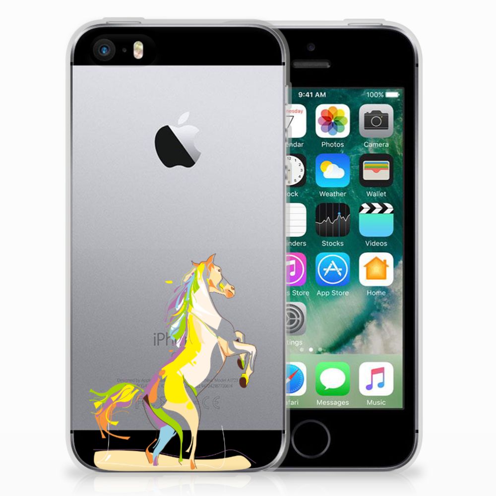 Apple iPhone SE | 5S Telefoonhoesje met Naam Horse Color