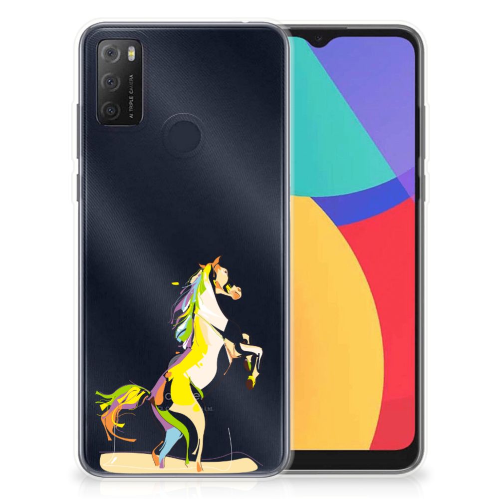 Alcatel 1S (2021) Telefoonhoesje met Naam Horse Color