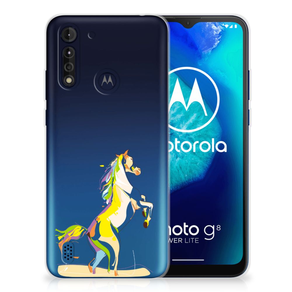 Motorola Moto G8 Power Lite Telefoonhoesje met Naam Horse Color