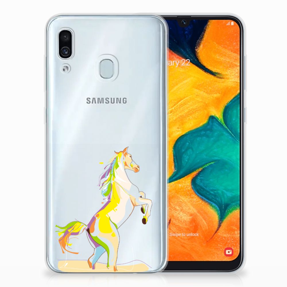 Samsung Galaxy A30 Telefoonhoesje met Naam Horse Color
