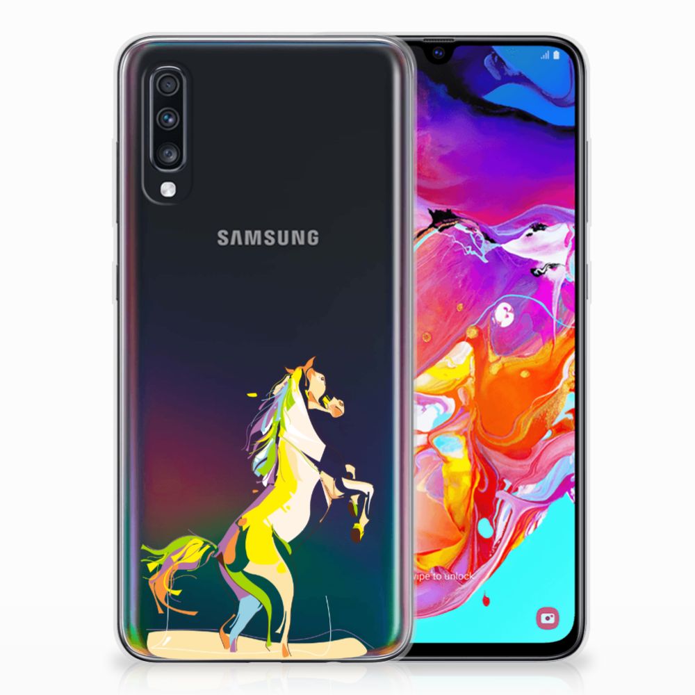 Samsung Galaxy A70 Telefoonhoesje met Naam Horse Color