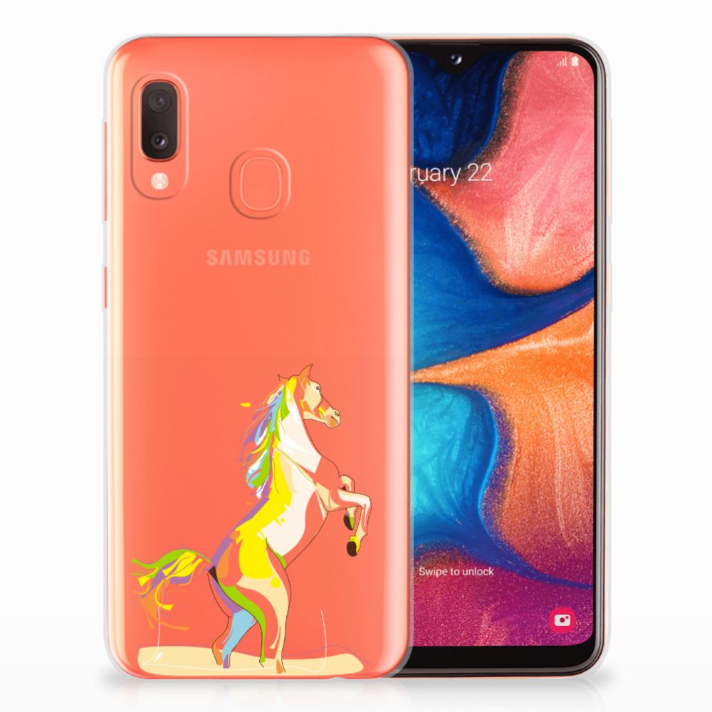 Samsung Galaxy A20e Telefoonhoesje met Naam Horse Color