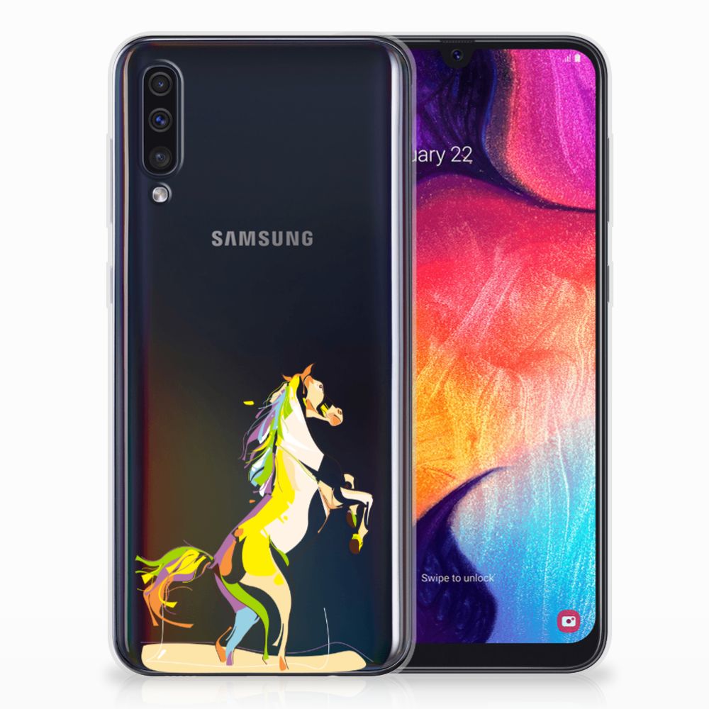 Samsung Galaxy A50 Telefoonhoesje met Naam Horse Color