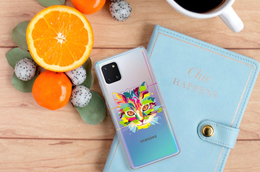 Samsung Galaxy Note 10 Lite Telefoonhoesje met Naam Cat Color
