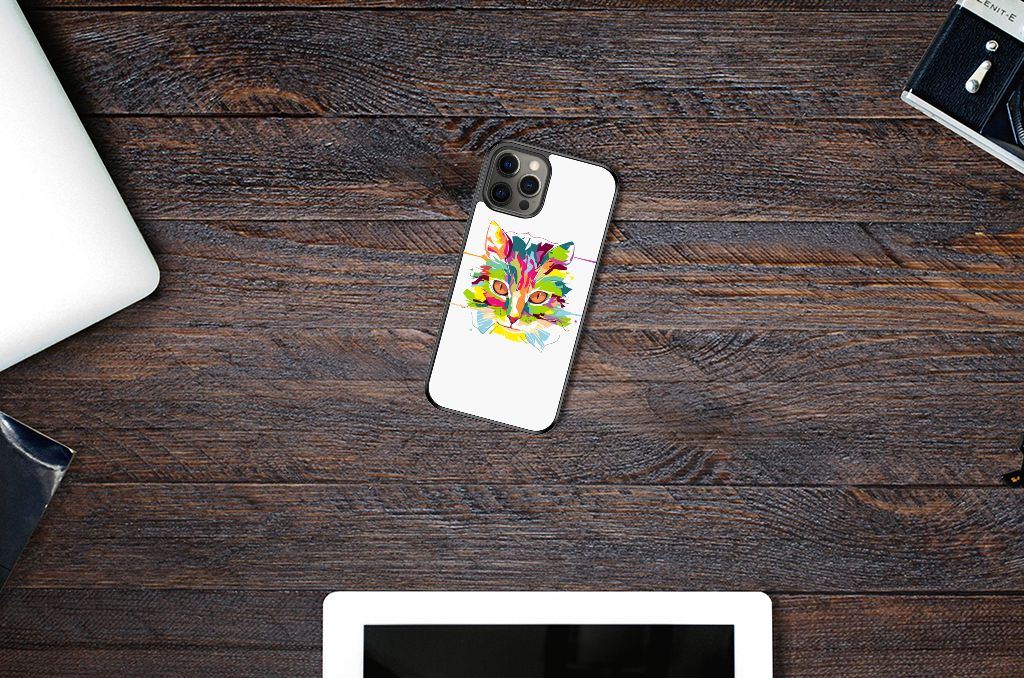 iPhone 12 Pro Max Bumper Hoesje Cat Color
