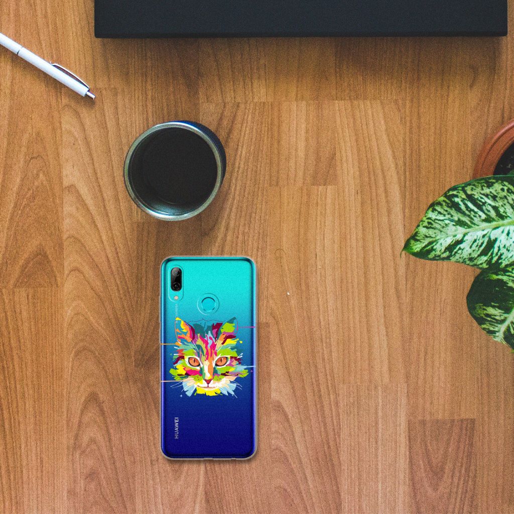 Huawei P Smart 2019 Telefoonhoesje met Naam Cat Color