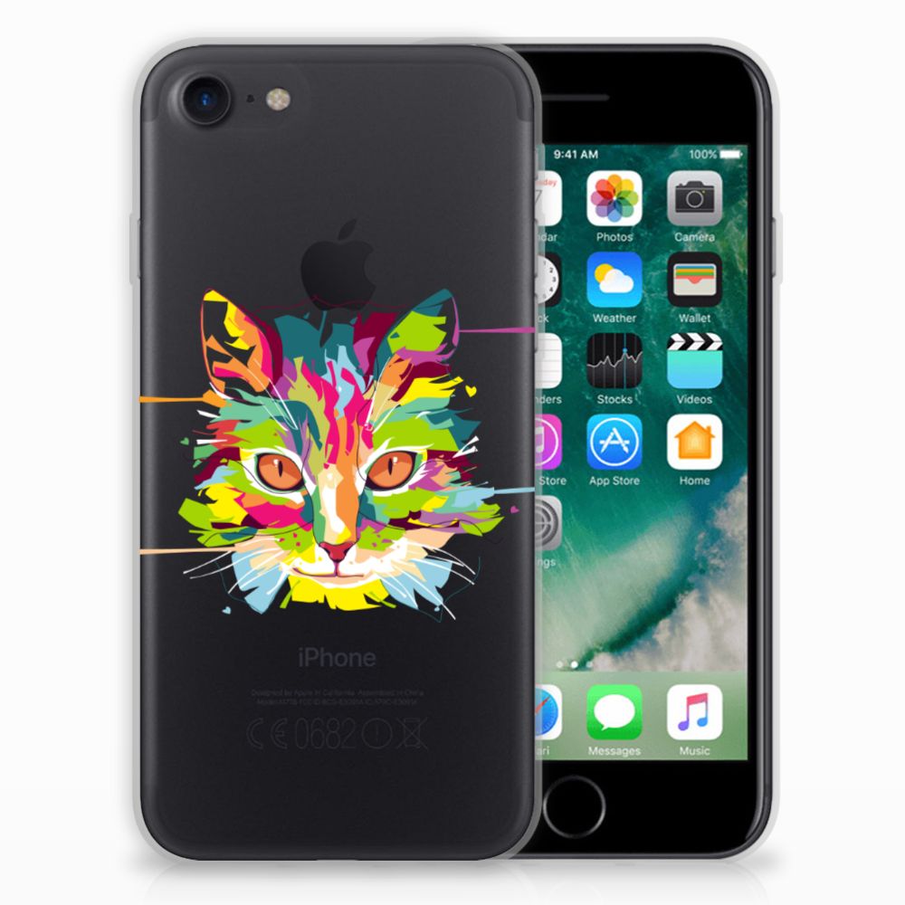 Apple iPhone 7 | 8 Uniek TPU Hoesje Cat Color