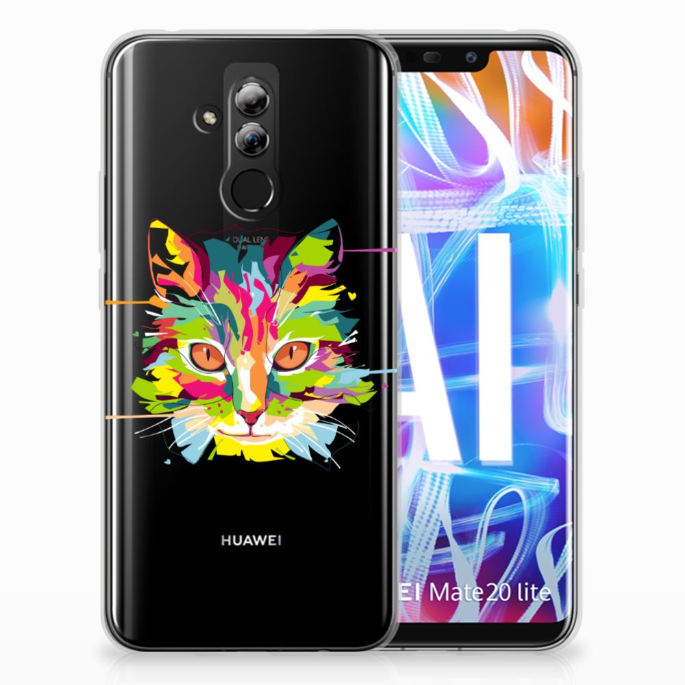 Huawei Mate 20 Lite Telefoonhoesje met Naam Cat Color