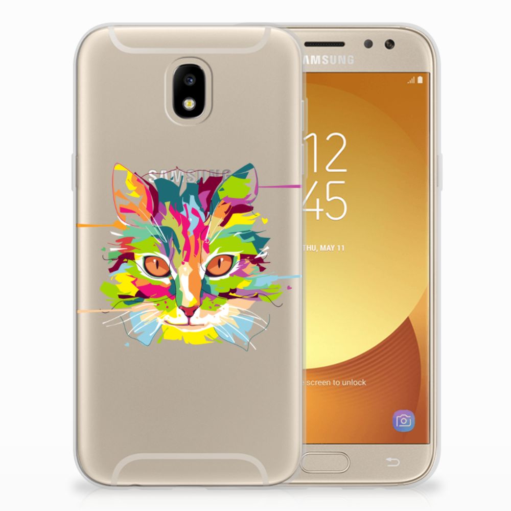Samsung Galaxy J5 2017 Telefoonhoesje met Naam Cat Color