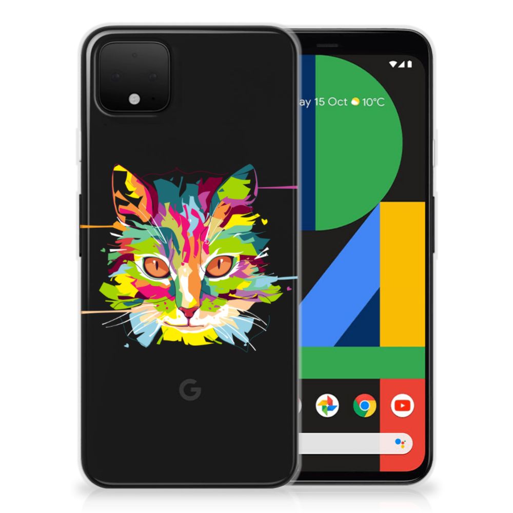 Google Pixel 4 XL Telefoonhoesje met Naam Cat Color
