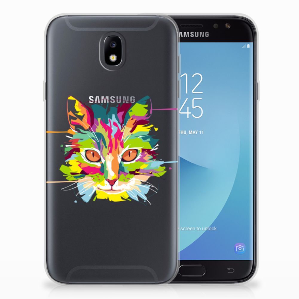 Samsung Galaxy J7 2017 | J7 Pro Telefoonhoesje met Naam Cat Color