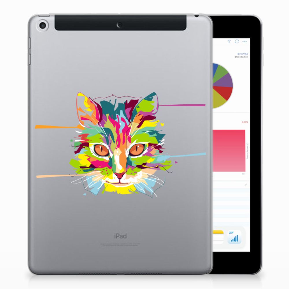 Apple iPad 9.7 2018 | 2017 Uniek Tablethoesje Cat Color