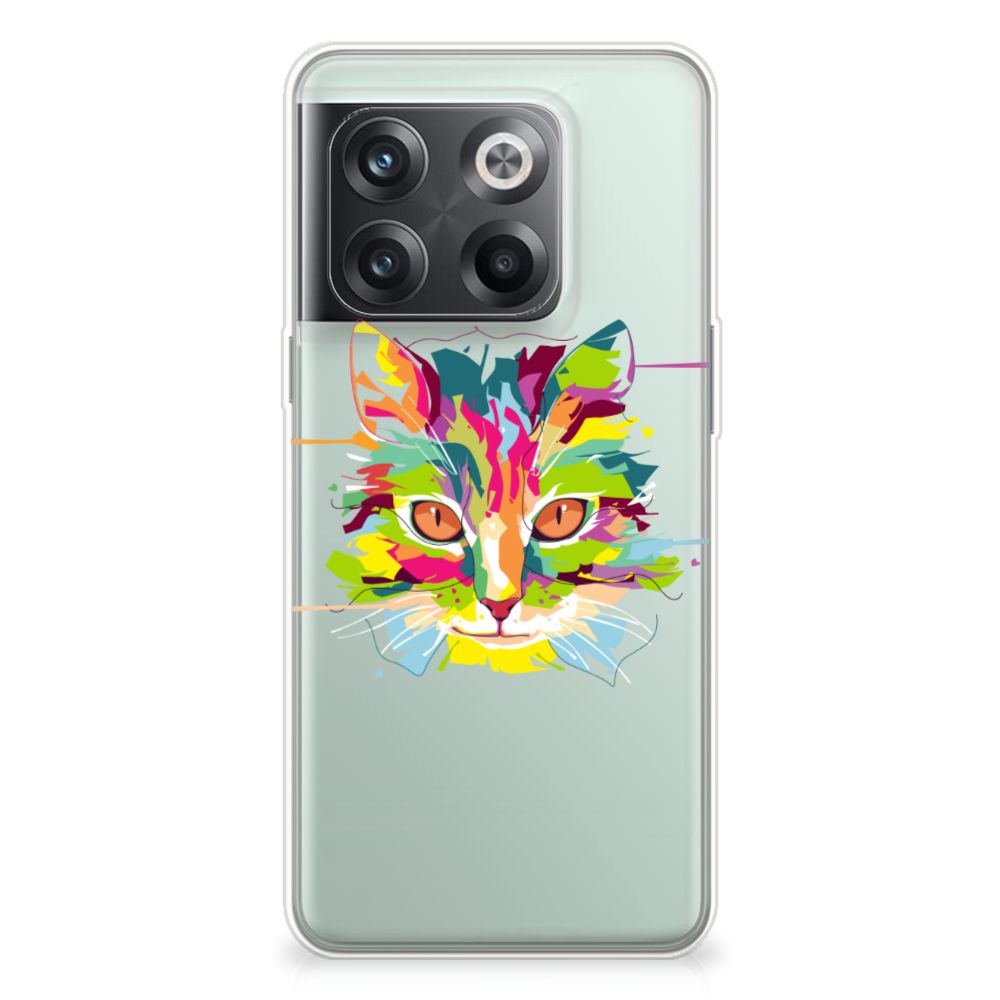 OnePlus 10T Telefoonhoesje met Naam Cat Color