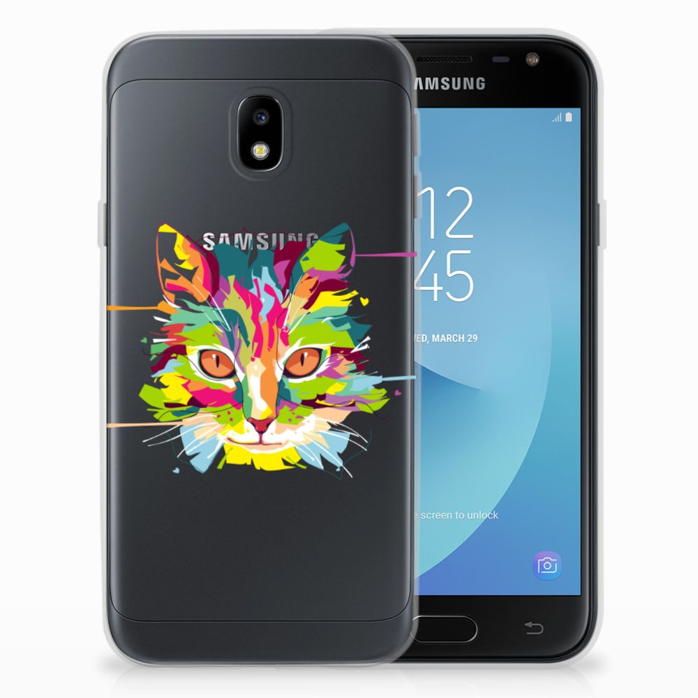 Samsung Galaxy J3 2017 Telefoonhoesje met Naam Cat Color