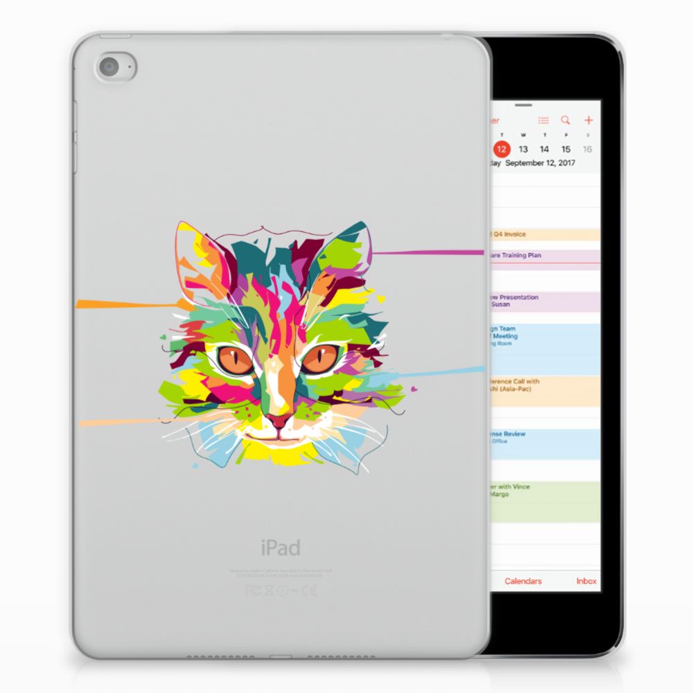 Apple iPad Mini 4 Uniek Tablethoesje Cat Color