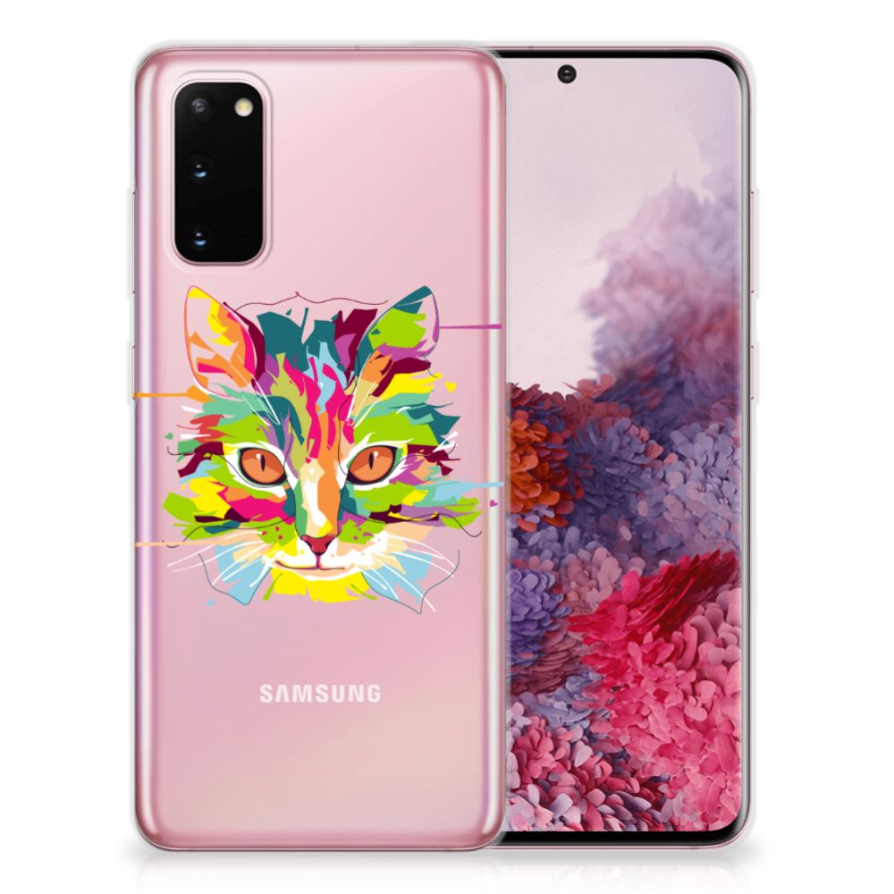 Samsung Galaxy S20 Telefoonhoesje met Naam Cat Color
