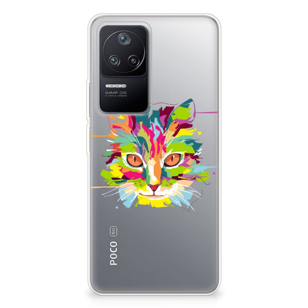 Xiaomi Poco F4 Telefoonhoesje met Naam Cat Color