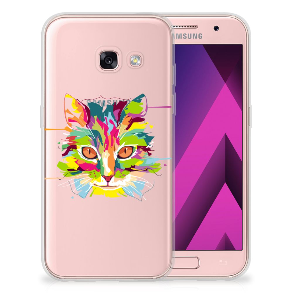 Samsung Galaxy A3 2017 Telefoonhoesje met Naam Cat Color