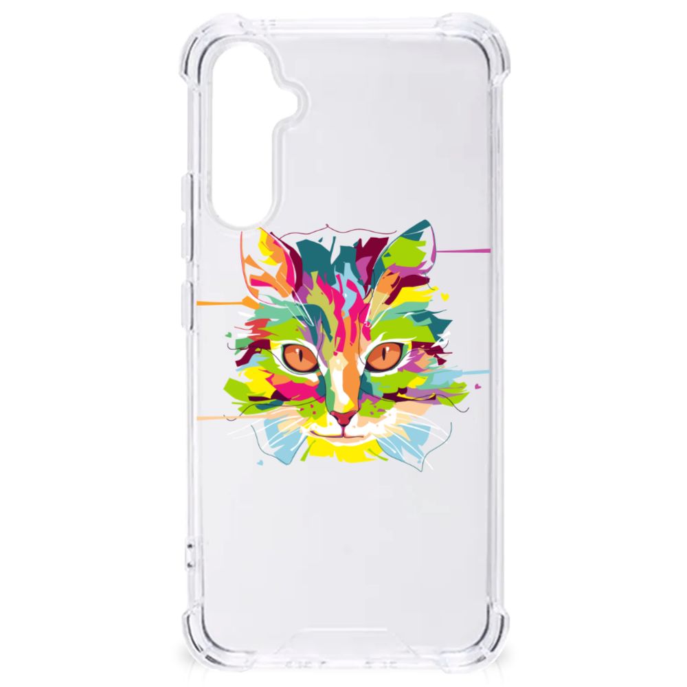 Samsung Galaxy A34 Stevig Bumper Hoesje Cat Color