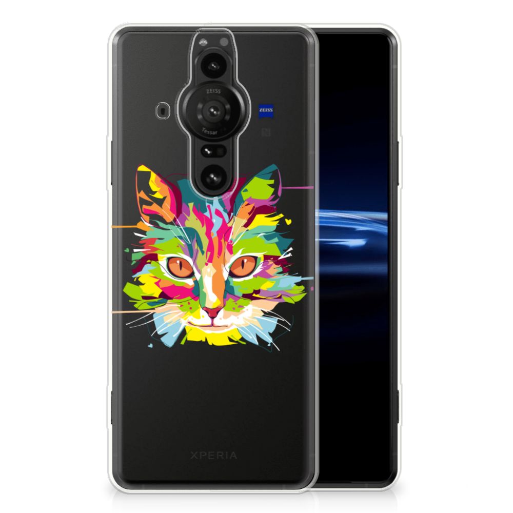 Sony Xperia Pro-I Telefoonhoesje met Naam Cat Color