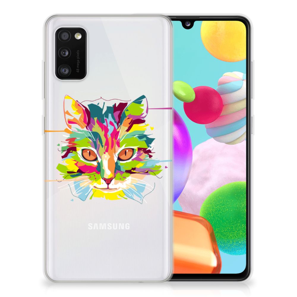 Samsung Galaxy A41 Telefoonhoesje met Naam Cat Color